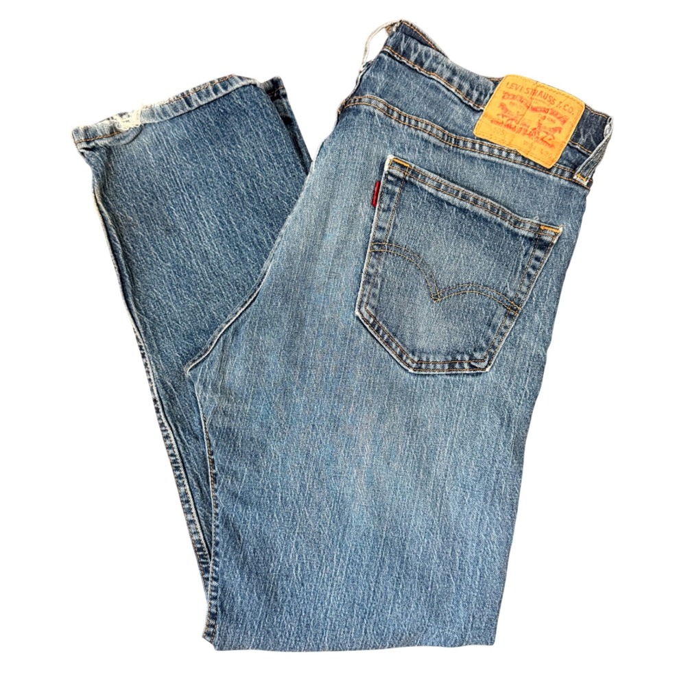 Levi's 505 Regular Fit Straight‎ Leg Denim Jeans Men's 34x30 Broken In Worn Wear
